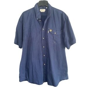 Beretta Men's XL Navy Blue Short Sleeve Button Up Shirt